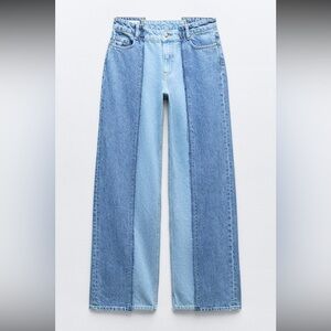 ZARA Z1975 Patchwork Straight Leg Jeans – Women’s US 4 / EU 36 – Like New